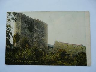 Brecon.  The Old Castle.  Vintage Postcard