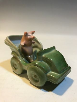 Vintage German Pink Pig In Road Car/carriage/buggy Fairing Figurine