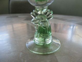Antique Glass Cordial - Rooster Head Stem - Rare