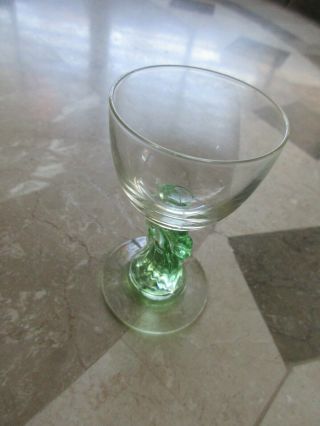 Antique Glass Cordial - Rooster Head Stem - RARE 3