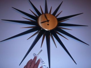 Rare Vintage Westclox 8 Day Wind - Up Starburst,  Sunburst Clock