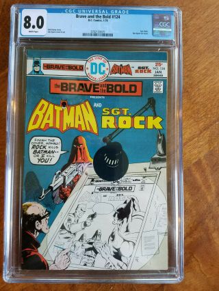 Brave And The Bold 124 Dc Comics Cgc Graded 8.  0 Batman Sgt.  Rock
