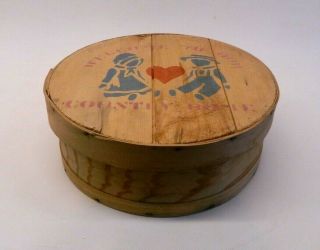 Wisconsin Round Wooden Cheese Box With Lid 15 " Diameter X 5 " Deep Country Home
