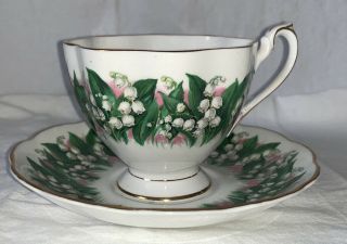 Vintage Queen Anne Lily Of The Valley Tea Cup & Saucer