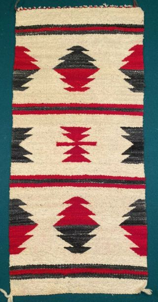 Antique Vintage Old Navajo Saddle Blanket Rug Native American (b)