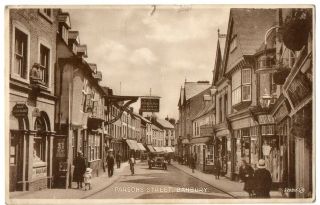 Postcard Parson Street,  Banbury - Old Cars & Shops - Posted - 1930 ?