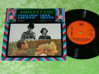 Johnny Cash : I Walk The Line Ep - 1972 Uk Cbs 7 " Ep Single Ex 209