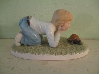 Francis Hook Figurine Remember When - Finish Line (boy With Turtle) 1999 Roman