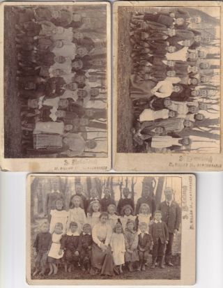Three School Class Photographs Cabinet Size C.  1880/90 