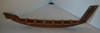 Hand Carved Wooden Zealand Maori Wood Carvings Figure Boat