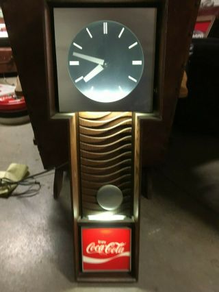 Vintage 1970’s Coca - Cola Pendulum Light - Up Clock Benco Lighted Coke Sign