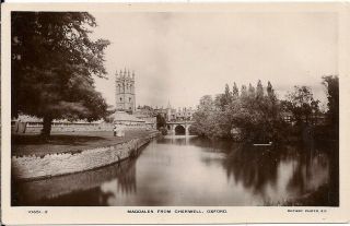 Lovely Scarce Old Real Photo Postcard - Magdalen From Cherwell - Oxford C.  1918