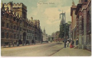 Splendid Scarce Old Postcard - High Street - Oxford 1917