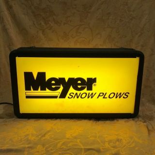 Large Vintage Meyer Double Sided Lighted Advertising Hanging Sign Clock
