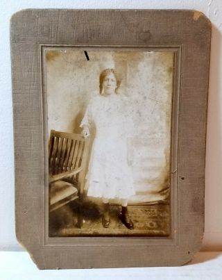 Black Woman In White Dress; Cabinet Card Photo; African - American C.  1900