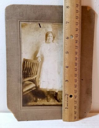 Black woman in white dress; cabinet card photo; African - American c.  1900 2
