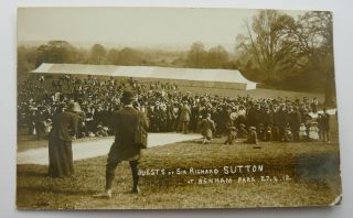 Vintage 1912 Rppc Of Guests Of Sir Richard Sutton At Benham Park