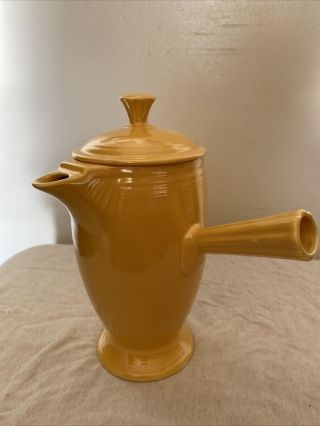 Vintage Fiesta Ware Yellow Stick Handle Demitasse Coffee Pot