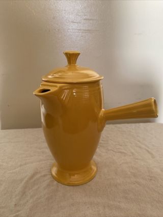 Vintage Fiesta Ware Yellow Stick Handle Demitasse Coffee Pot 2