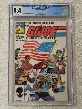 G.  I.  Joe Order Of Battle 1 Of 4 1986 Marvel Comics Cgc 9.  4 Nm White Pages
