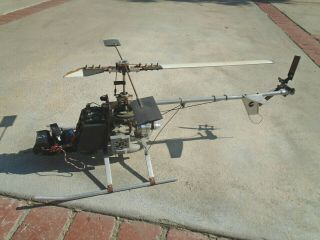 Vintage Gmp Cricket Rc Helicopter W/ Os Max 28 F As - Is