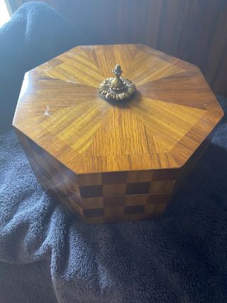 Fine Rare Maitland Smith Checkerboard Inlaid Box Signed