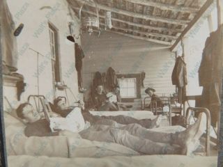 U.  S.  8th Cavalry Soldiers - Relaxing In Barracks - Early Rare 1900 
