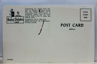 Florida FL St Pete Beach Happy Dolphin Inn Postcard Old Vintage Card View Postal 2