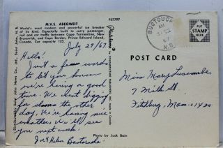 Canada Prince Edward Island MVS Abegweit Postcard Old Vintage Card View Standard 2