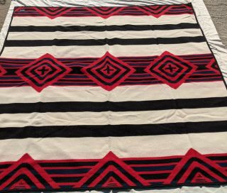 Vintage Pendleton Beaver State Wool Navajo Style Chiefs Blanket 88 " X 84 "