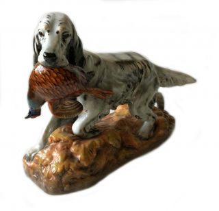 Vintage Royal Doulton English Setter With Peasant 2529 Large 11 "