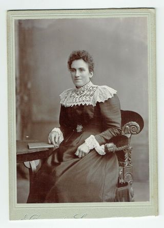 Victorian Cabinet Photo Young Woman Curly Hair Seated Redhill Photographer