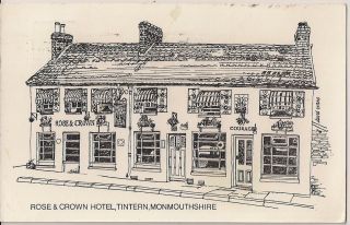 Old Postcard - The Rose & Crown Hotel - Tintern - Monmouthshire 1970