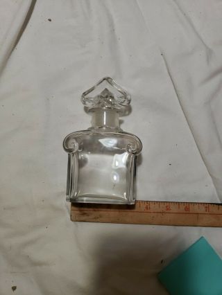 Vintage Guerlain Glass Baccarat Perfume Bottle 2 Oz Mitsouko Open/empty - 4 3/4 "