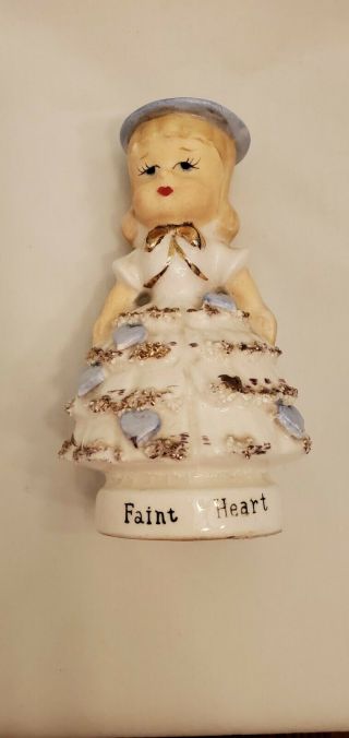 Cute Vintage Chase Hand Painted Made In Japan Faint Heart Girl Figurine