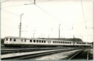 Vintage German Railroad Real Photo Rppc Postcard Electric Passenger Train
