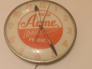Vintage Advertising Pam Clock Co Acme Dairy Products