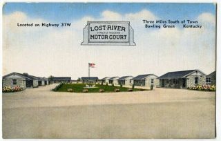 060613 Vintage Bowling Green Ky Kentucky Postcard Lost River Motor Court Motel