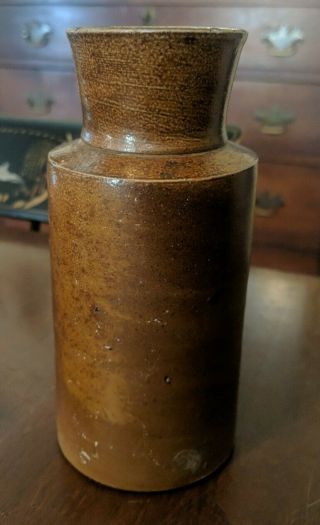 Antique American Stoneware Bottle Jar 19th Century Salt Glaze