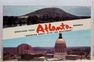 Georgia Ga Atlanta Stone Mountain Greetings Postcard Old Vintage Card View Post