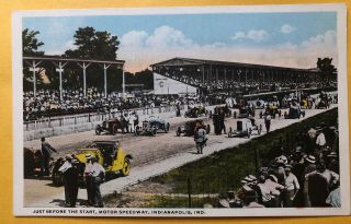 Just Before The Start Indianapolis Motor Speedway Postcard Vintage