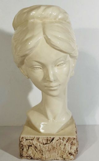 Vintage,  Rare,  Art Deco Ceramic Bust Of Woman 12” Tall