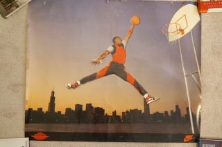 Vintage 1985 Michael Jordan Air Jordan Jumpman Poster Inspired Iconic Logo