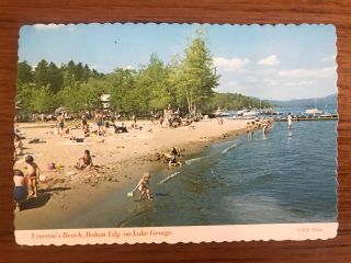 Vintage Postcard Veteran’s Beach,  Bolton Ldg,  On Lake George N.  Y.