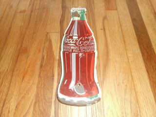 Vintage Porcelain Die Cut Coca Cola Coke Soda Pop Bottle For Colonial Sign