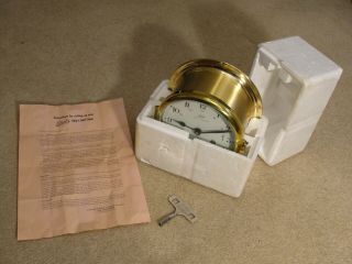 Vintage Schatz Royal Mariner 8 - Day Brass Ships Bell Clock W/key.  Germany.