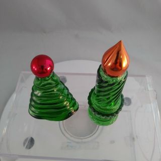 AVON Christmas Tree & Candle 1970 ' s Green Bottles Vintage Empty Perfume Bottles 2