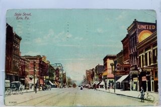 Pennsylvania Pa Erie State Street Postcard Old Vintage Card View Standard Postal