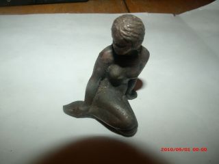 Antique Brass Or Other Metal Nude Lady Clock Decoration?