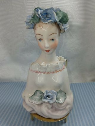 Vintage Porcelain Corday Bust " Lady With Flowers " 5005.